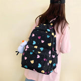 Girls Cartoon Pattern School Backpack Women's College Student Bag