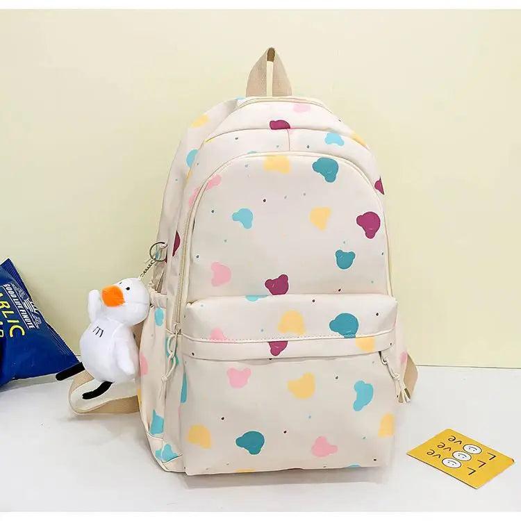 Girls Cartoon Pattern School Backpack Women's College Student Bag