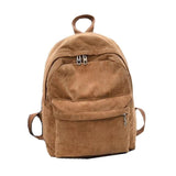 Corduroy Women School Backpack Teenger Girl Mochila Bagpack Pack