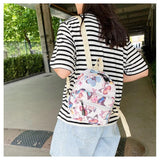 Women Small Backpack School Shoulder Bag Animal Cow Pattern Travel Rucksack