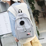 Canvas Schoolbag Middle School Student Couple Bookbag