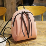 Women Small Backpacks Pu Leather Female Bag Small School Bags Black