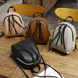 Women Mini Backpack PU Leather Student Bookbags