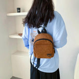 Corduroy Mini Backpack Small Casual Student Bookbags Travel Backpacks