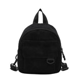 Corduroy Mini Backpack Small Casual Student Bookbags Travel Backpacks