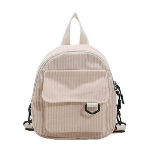 Corduroy Mini Backpack Small Casual Student Bookbags Travel Backpacks
