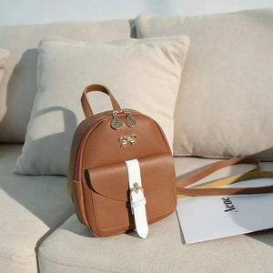 Leisure Women's Bowknot Backpack Solid Crossbody Bag