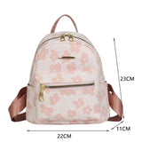 Female Portable Shoulder School Bag Soft Canvas Rucksack