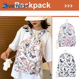 School Bags Butterfly Print Laptop Rucksack Student Shoulder Bag