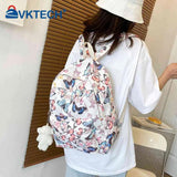 School Bags Butterfly Print Laptop Rucksack Student Shoulder Bag