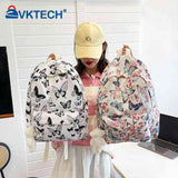 School Bags Butterfly Print Laptop Rucksack Student Shoulder Bag