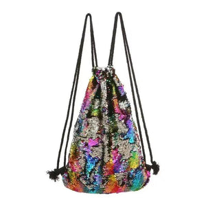 Women's Sequins Drawstring Sports Backpack