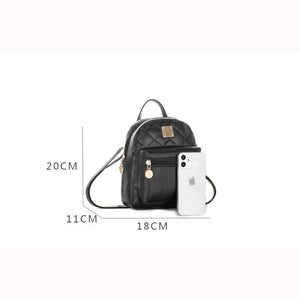 Ladies PU Leather Mini Backpack Multi-Function School Bags Mochilas