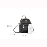 Ladies PU Leather Mini Backpack Multi-Function School Bags Mochilas
