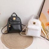 Ladies PU Leather Mini Backpack Multi-Function School Bags Mochilas