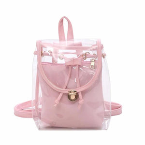 PVC Transparent Women Backpack for Teenage Girls