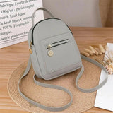 PU Women Shoulders Small Backpack Mini Purse Mobile Phone Messenger Bag