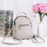 PU Women Shoulders Small Backpack Mini Purse Mobile Phone Messenger Bag