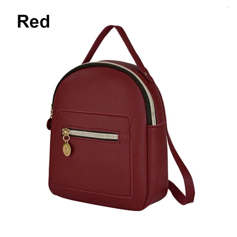 PU Women Shoulders Small Backpack Mini Purse Mobile Phone Messenger Bag