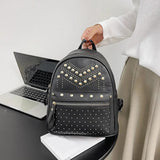 Women Backpack Purse PU Leather Rivet Studded Ladies Rucksack Shoulder Bag