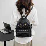 Women Backpack Purse PU Leather Rivet Studded Ladies Rucksack Shoulder Bag