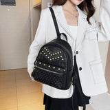 Women Backpack Purse PU Leather Rivet Studded Ladies Rucksack Shoulder Bag