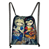 Gothic Cartoon Girl Drawstring Bag Casual Backpack Women
