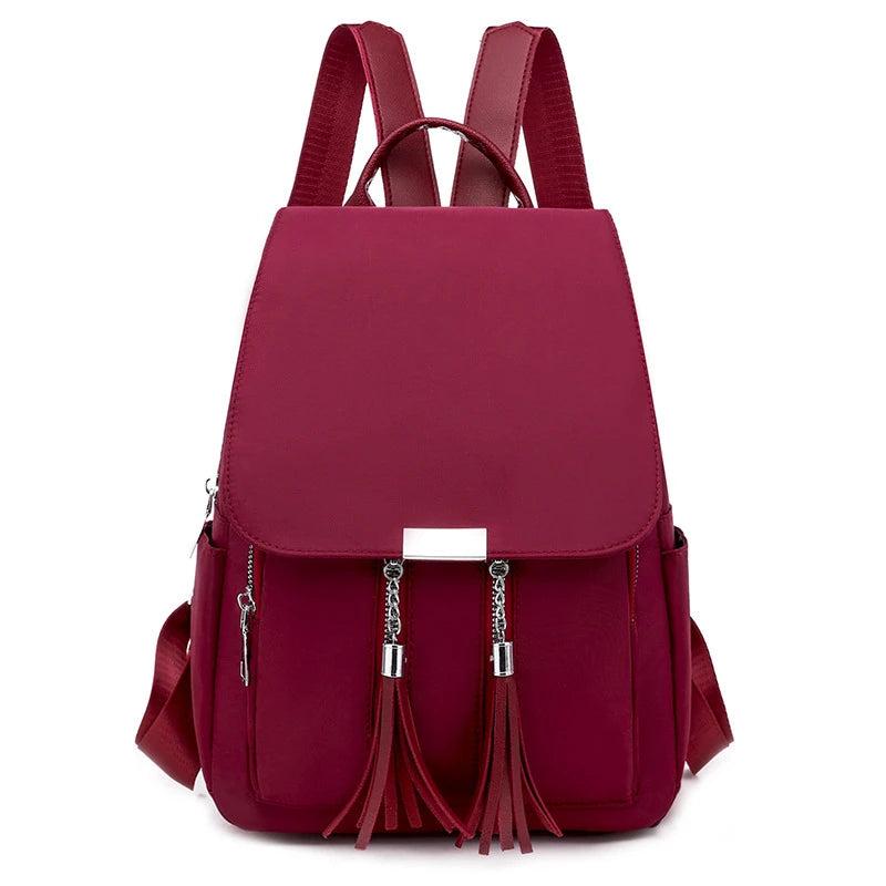 Women's Tassel Backpack Anti-theft Daypack Rucksack Shoulder Bag