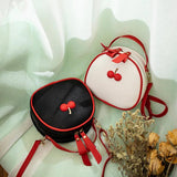 Women Mini Backpack Crossbody Bags PU Leather Cherry Dec
