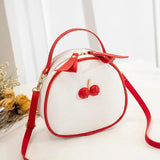 Women Mini Backpack Crossbody Bags PU Leather Cherry Dec