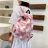 Tie Dye School Bag for Girls Gradient Travel Backpack College Student