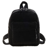 Corduroy Backpack Women School Backpack Soft Pure Teenger Girl School Bag