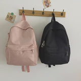 Women Solid Large Capacity Nylon Backpack