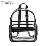 Women Patchwork PVC Backpack Casual Handbag Knapsack