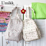 Flower Women Backpack Student Zipper School Bag