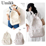 Flower Women Backpack Student Zipper School Bag