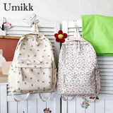Flower Women Backpack Student Zipper School Bag