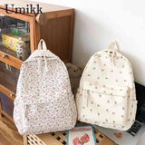 Flower Women Backpack Student Zipper School Bag