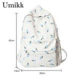 Floral Prints School Bag with Large Capacity for Teenagers