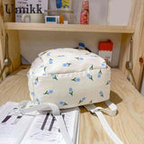 Floral Prints School Bag with Large Capacity for Teenagers