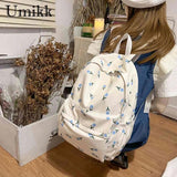 Floral Prints School Bag with Large Capacity for Teenagers