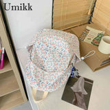 Floral Printed Student Backpack Nylon Daypack Teen Shoulder Bags for Girls