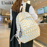 Floral Printed Student Backpack Nylon Daypack Teen Shoulder Bags for Girls