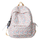 Floral Printed Student Backpack Nylon Daypack Teen Shoulder Bags for Girls
