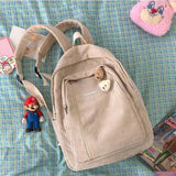 Corduroy Backpacks Women Preppy Style Large Capacity School Students