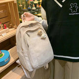 Corduroy Backpacks Women Preppy Style Large Capacity School Students