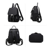 Women's Nylon Backpack Tassel School Bookbag Anti-theft Daypack