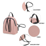 Mini PU Leather Backpack Small Shoulder Bag with Tassel Zipper
