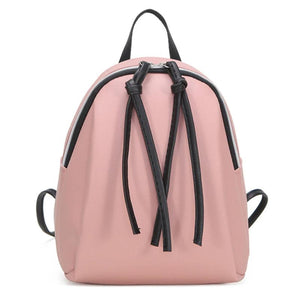 Mini PU Leather Backpack Small Shoulder Bag with Tassel Zipper