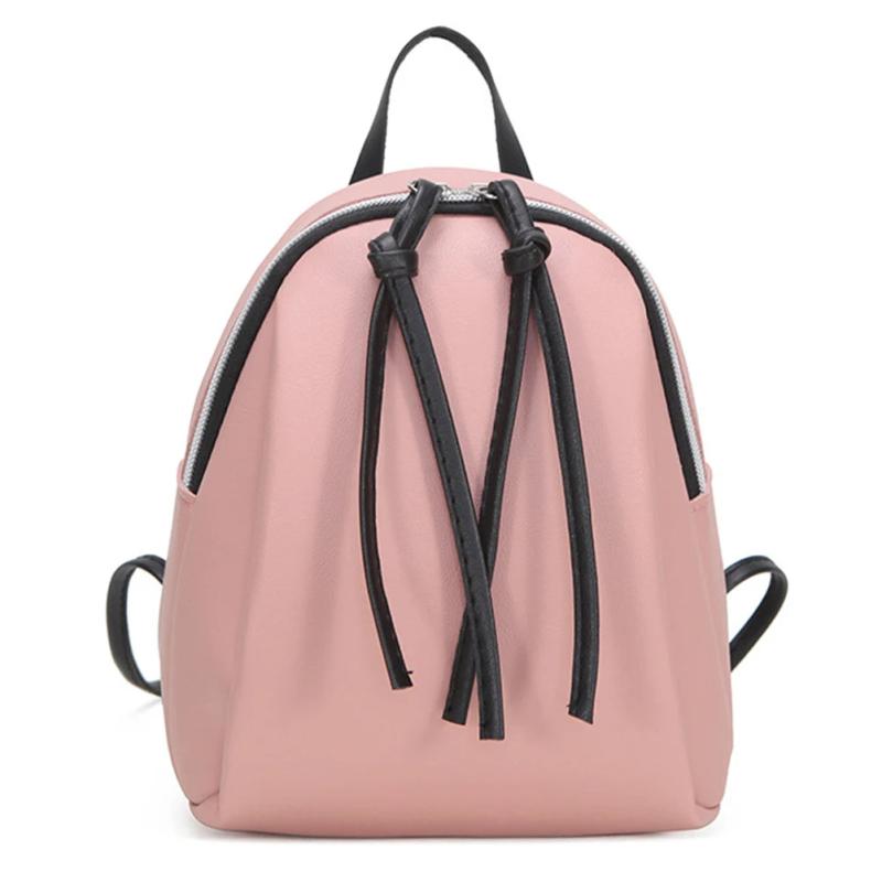 Mini PU Leather Backpack Small Shoulder Bag with Tassel Zipper